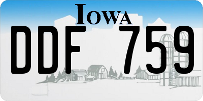 IA license plate DDF759