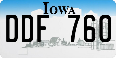 IA license plate DDF760
