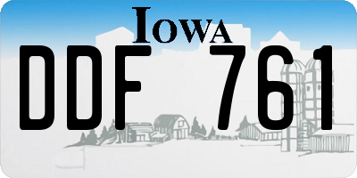 IA license plate DDF761
