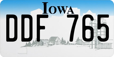 IA license plate DDF765