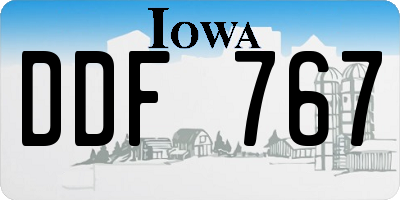 IA license plate DDF767