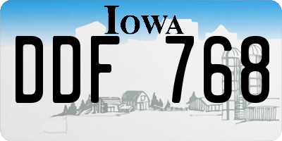IA license plate DDF768