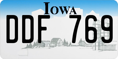 IA license plate DDF769