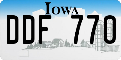 IA license plate DDF770