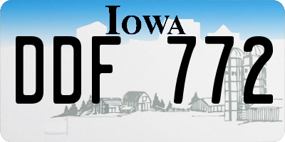 IA license plate DDF772