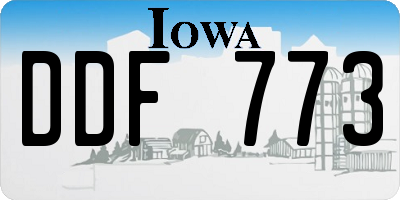 IA license plate DDF773
