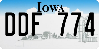 IA license plate DDF774