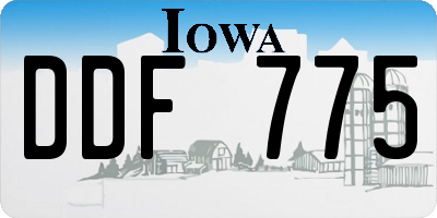 IA license plate DDF775