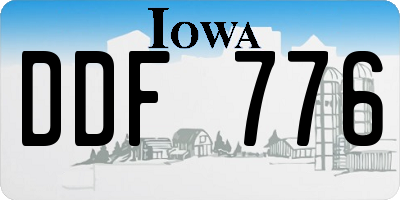 IA license plate DDF776