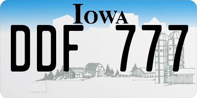 IA license plate DDF777