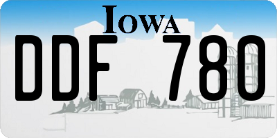 IA license plate DDF780