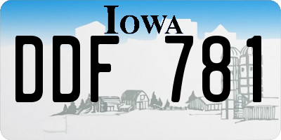 IA license plate DDF781