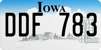 IA license plate DDF783