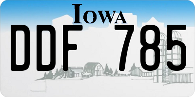 IA license plate DDF785
