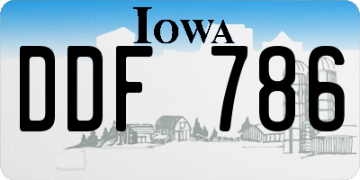 IA license plate DDF786