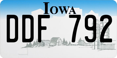 IA license plate DDF792
