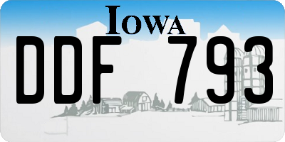 IA license plate DDF793