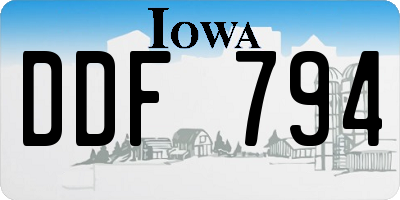 IA license plate DDF794