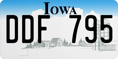 IA license plate DDF795
