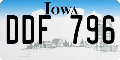 IA license plate DDF796
