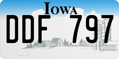 IA license plate DDF797