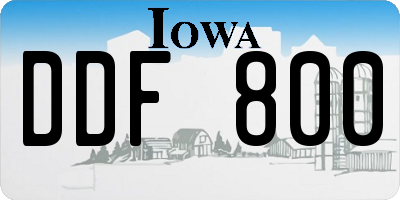 IA license plate DDF800