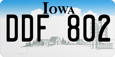 IA license plate DDF802