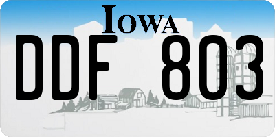 IA license plate DDF803