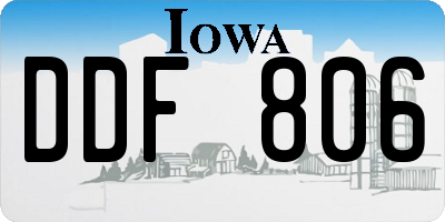 IA license plate DDF806