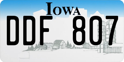 IA license plate DDF807