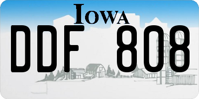 IA license plate DDF808