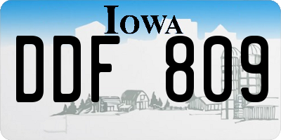 IA license plate DDF809