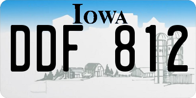 IA license plate DDF812