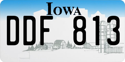 IA license plate DDF813