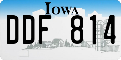 IA license plate DDF814