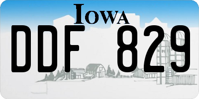 IA license plate DDF829
