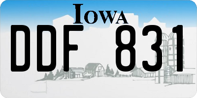 IA license plate DDF831