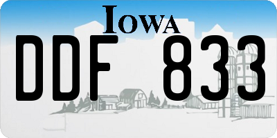 IA license plate DDF833