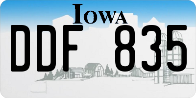 IA license plate DDF835