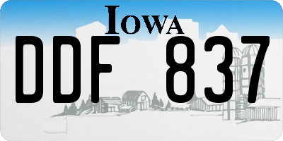 IA license plate DDF837