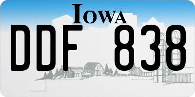 IA license plate DDF838