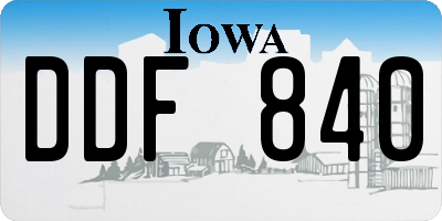 IA license plate DDF840