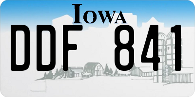 IA license plate DDF841