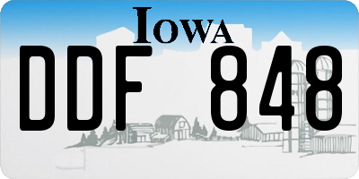 IA license plate DDF848