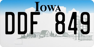 IA license plate DDF849
