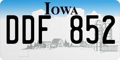 IA license plate DDF852