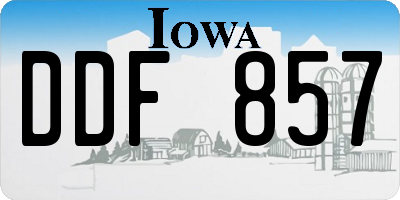 IA license plate DDF857