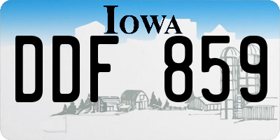 IA license plate DDF859
