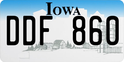 IA license plate DDF860