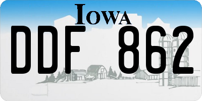 IA license plate DDF862